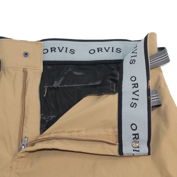 Orvis Cargo Mens Sz 37 Lightweight Stretch Comfort Hiking Fishing Khaki Shorts - Picture 10 of 14